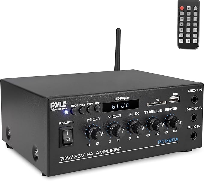 Pyle Compact Mini Home Power Amplifier - 40W Smart Small Audio Stereo Receiver by PyleUSA