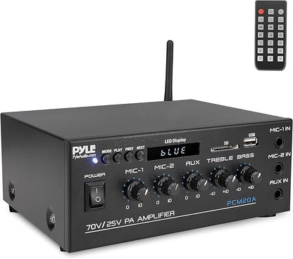 Pyle Compact Mini Home Power Amplifier - 40W Smart Small Audio Stereo Receiver by PyleUSA