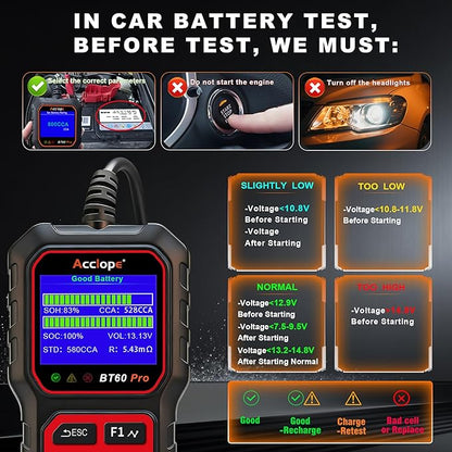 Acclope BT60 Pro Car Battery Tester - Image 10