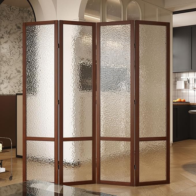 Acrylic Room Divider, 4-Panel Freestanding Partition Screen, Frosted - Image 8