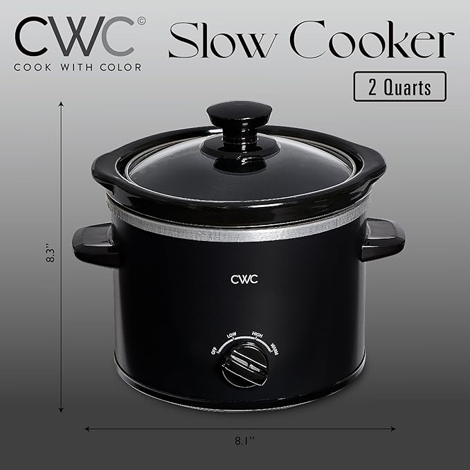COOK WITH COLOR 2QT Mini Electric Round Slow Cooker - Image 2