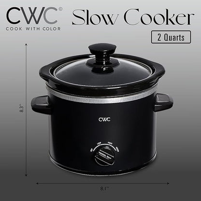 COOK WITH COLOR 2QT Mini Electric Round Slow Cooker - Image 2
