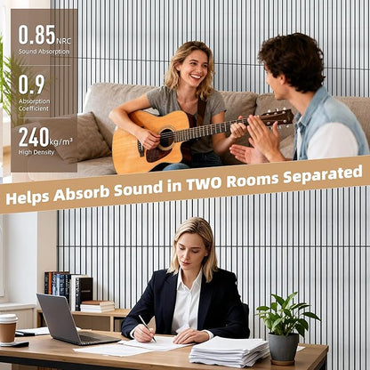 TO-TH Wood-Look Acoustic Panel, 4 Pack 47.2” x 23.6” Soundproof Wall Panels - Image 4