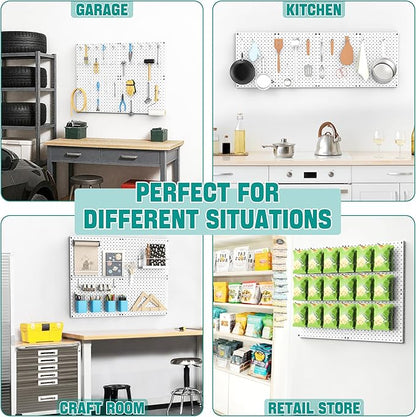 EVERHANGER Metal Pegboard Panels, Heavy Duty Pegboard Wall Organizer, Garage - Image 4