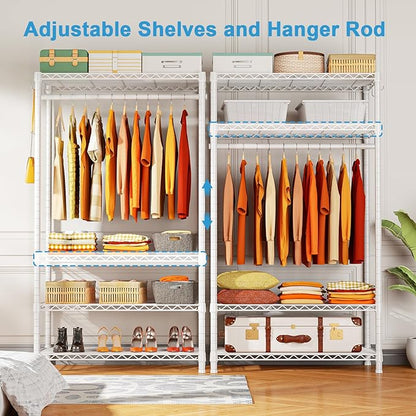 Ulif H4 Portable Closets, 4-Tier Metal Clothes Garment Rack - Image 4