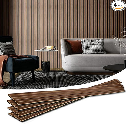 Art3d 4-Piece Wood Slat Acoustic Panels by Art3d