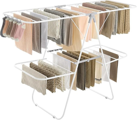 SONGMICS Clothes Drying Rack, Foldable 2-Level Laundry Drying Rack, by SONGMICSbySONGMICSHOME