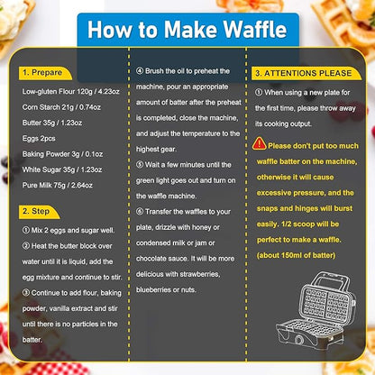 3-in-1 Belgian Waffle Maker 1200W, Breakfast Sandwich Maker & Waffle Iron - Image 5