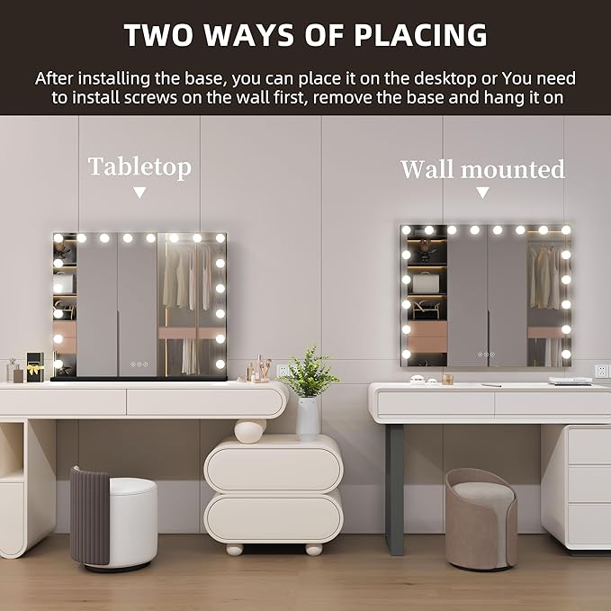 Vanity Mirror with Lights, Makeup Mirror with 17 Dimmable LED Bulbs, 3 Color - Image 5