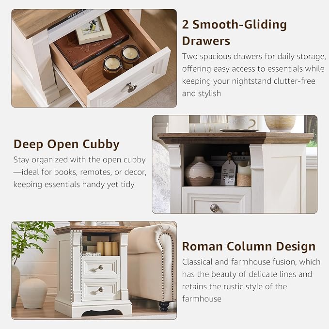 T4TREAM Farmhouse Nightstand - Image 5
