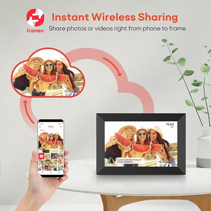 BIGASUO Digital Picture Frame, 10.1" Frameo Digital Frame WiFi - Image 2