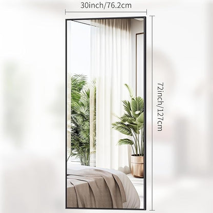 Black Bathroom Mirror for Wall, 72x30 Inch Rectangle Mirrors - Image 5
