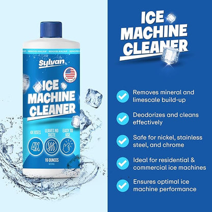 Sylvan Ice Machine Cleaner and Descaler | 16 oz | Free Cloth | Made in USA | - Image 2