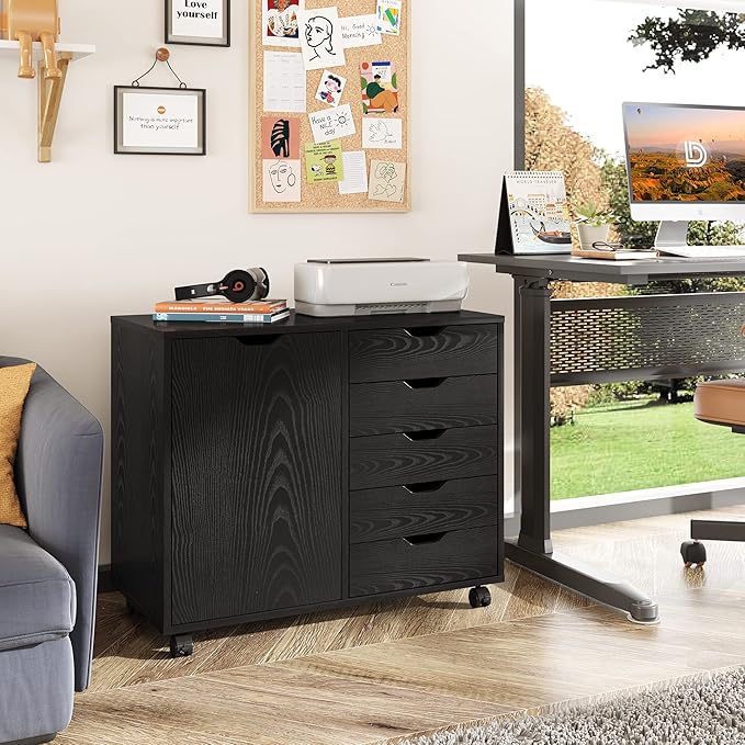 DEVAISE Mobile File Cabinet, 5-Drawer Wood Storage Chest - Image 3