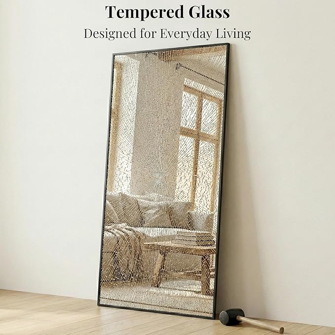 60"x30" Black Bathroom Mirror for Double Vanity, Metal Framed Large Wall Mirror - Image 5