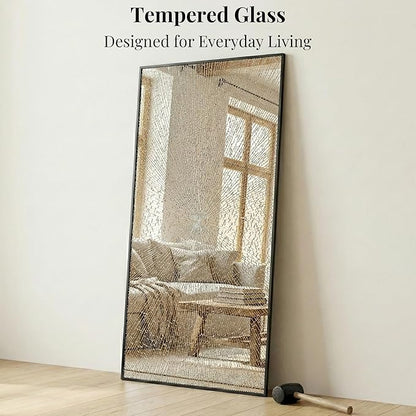 55"x30" Black Bathroom Mirror, Metal Framed Vanity Mirror - Image 6