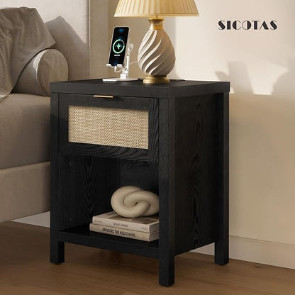 SICOTAS Black Nightstands Set of 2 - Image 2