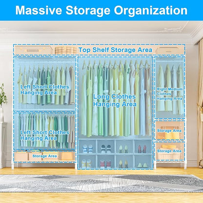 Ulif E10 Clothes Rack（With Stretchable Hanger Rod）Freestanding Clothing Racks - Image 3