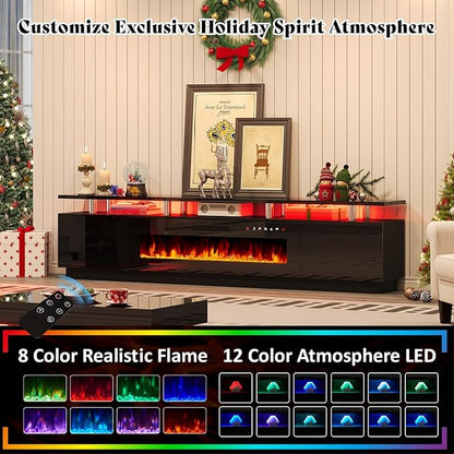 AMERLIFE 90" High Gloss 2 Tier TV Stand - Image 4