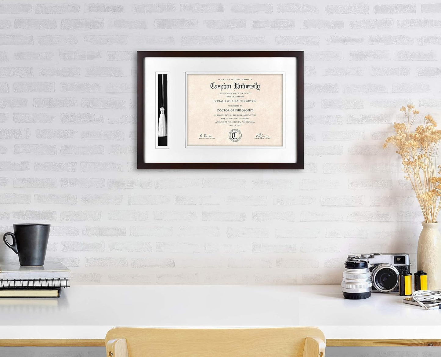 MCS, Espresso Graduation Diploma and Tassel Frame, 18.25x13 Inch Overall Size