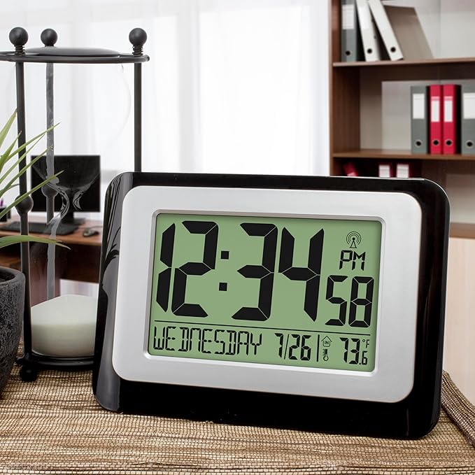 La Crosse Technology W88631 Digital Atomic Black Wall Clock - Image 5