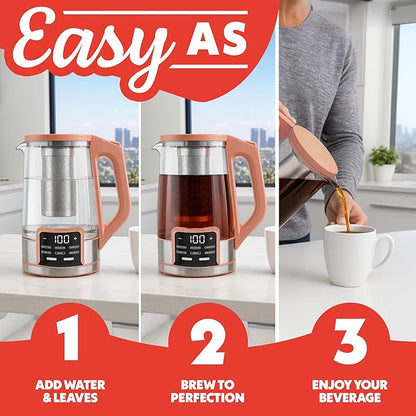 Gourmia Electric Programmable Glass Kettle – 1.7L Temperature Control Tea & - Image 10