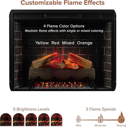 Modern Ember Uptown 33" Smart Electric Fireplace Insert - Image 7