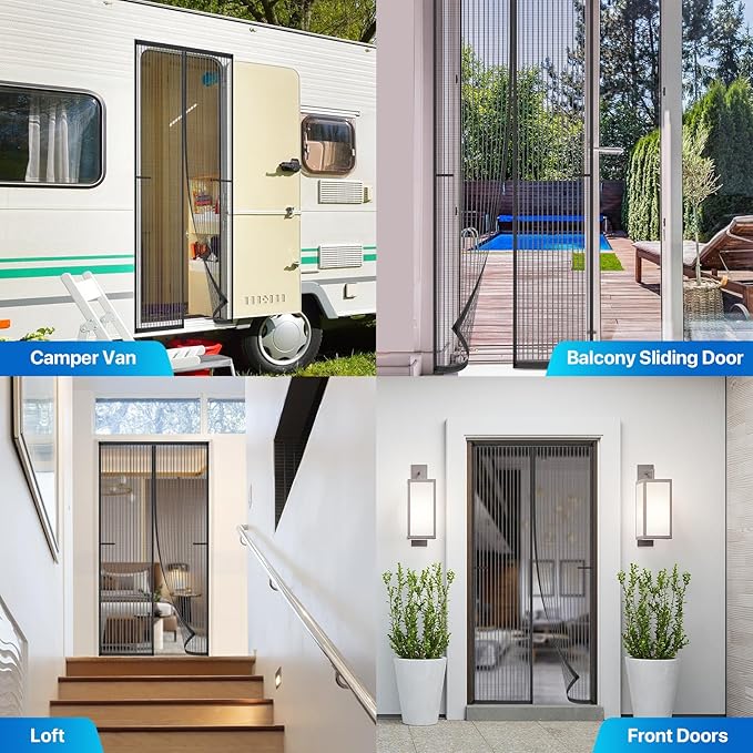 Heavy Duty Door Screen Magnetic Closure, LOVIGA Thickened Fiberglass Screen - Image 8
