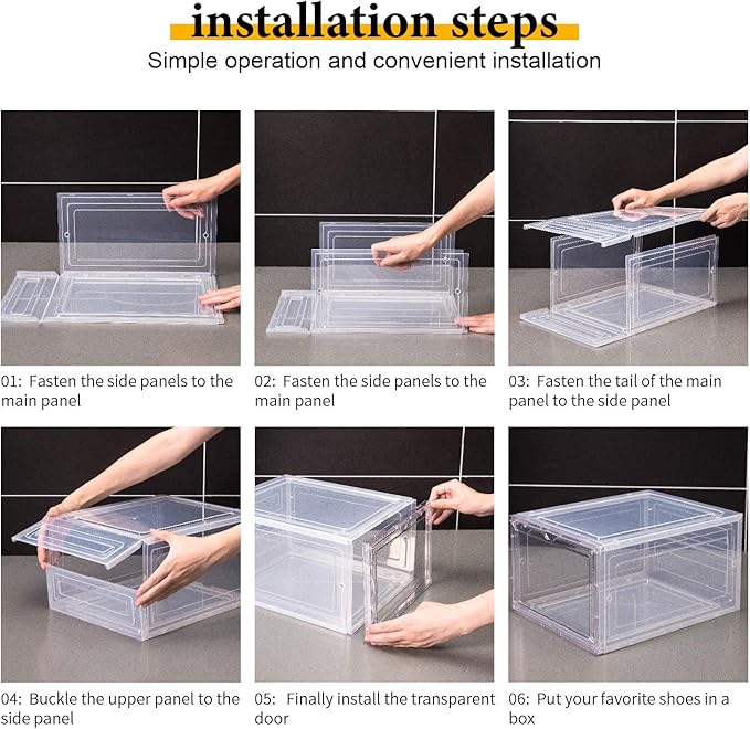 Attelite Shoe Box Organizer, Stackable Plastic Shoe Box - Image 5