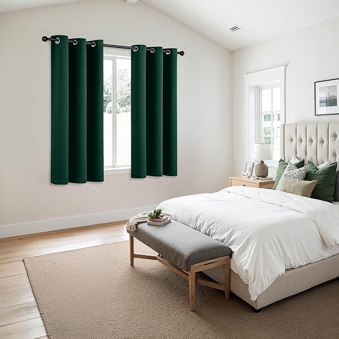MIULEE Hunter Green Blackout Curtains - Image 6