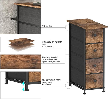 GiftGo Narrow Dresser Vertical Slim Dresser Chest of Drawers Skinny Storage - Image 4
