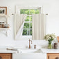 LAMIT Full Blackout Linen Kitchen Window Curtains, 36 Inches Back Tab and Rod by LAMIT
