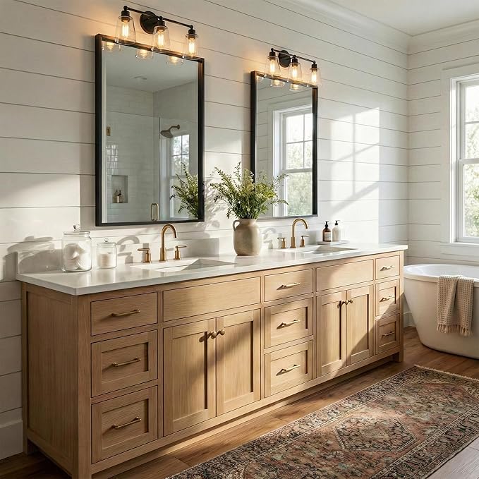 24''x36'' Matte Black Bathroom Mirror | Deep-Set Recessed Metal Frame | - Image 3