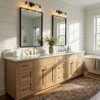24''x36'' Matte Black Bathroom Mirror | Deep-Set Recessed Metal Frame | - Image 3