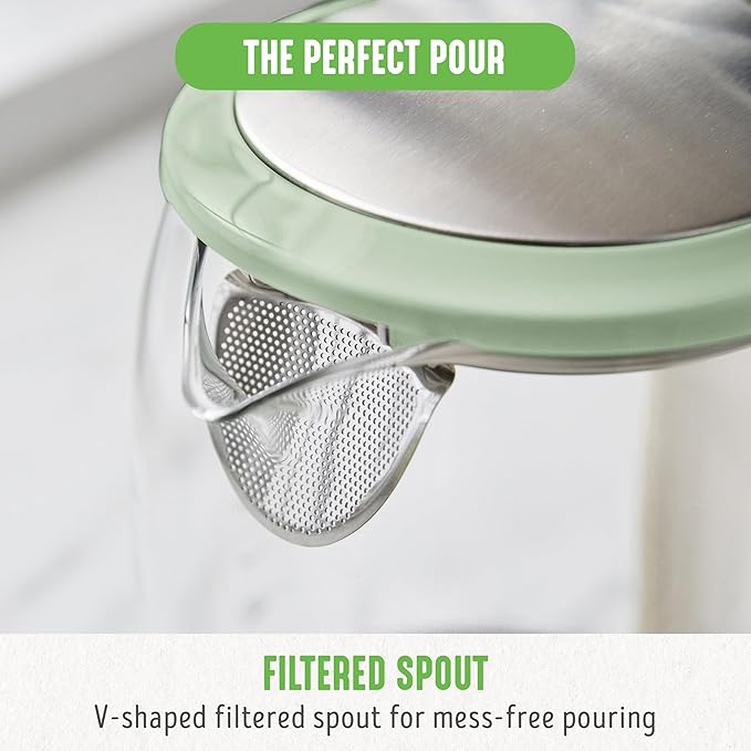 GreenLife 1.7 Liter Glass Electric Kettle, Easy One Touch Use, Quick Heating - Image 7