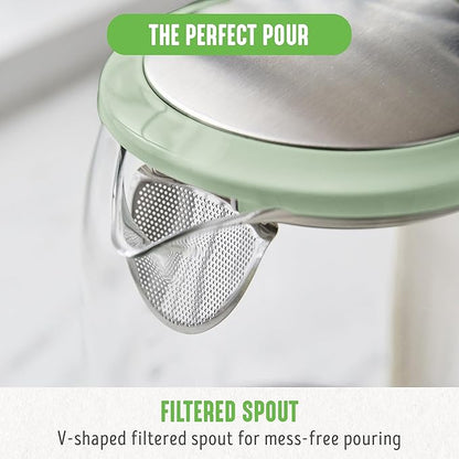 GreenLife 1.7 Liter Glass Electric Kettle, Easy One Touch Use, Quick Heating - Image 7