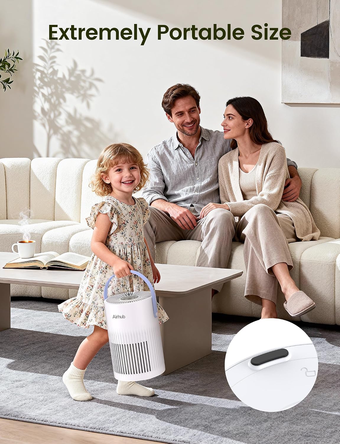 air purifier for home bedroom, 20db quiet sleep, front angle view