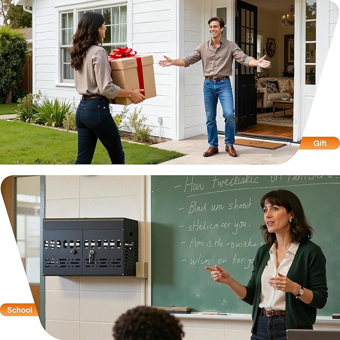 12-Device Tablet Charging Station Lock Box, Computer Cabinet - Image 9