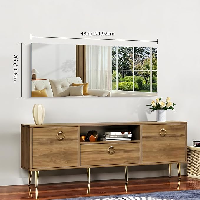 CILIBER Frameless Mirror, 20x48 Inch Bathroom Mirrors - Image 3