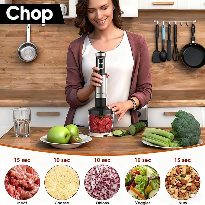 Blackcow Immersion Blender Handheld, 800W Powerful Electric Hand Blender - Image 6