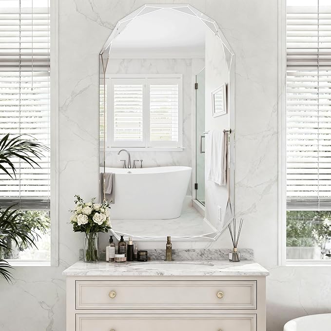 Suidia Bathroom Mirror, Frameless Bathroom Mirror - Image 2