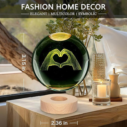 Kopesmsy 3D Crystal Ball Lamp, 3.15 inch 3D K9 Crystal Ball Night Light - Image 4