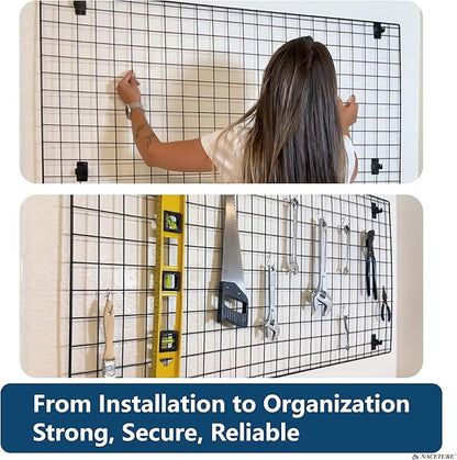NACETURE Grid Wall Panels- 4 Pcs 2x4 ft Black Grid Wall Panel Display - Image 4