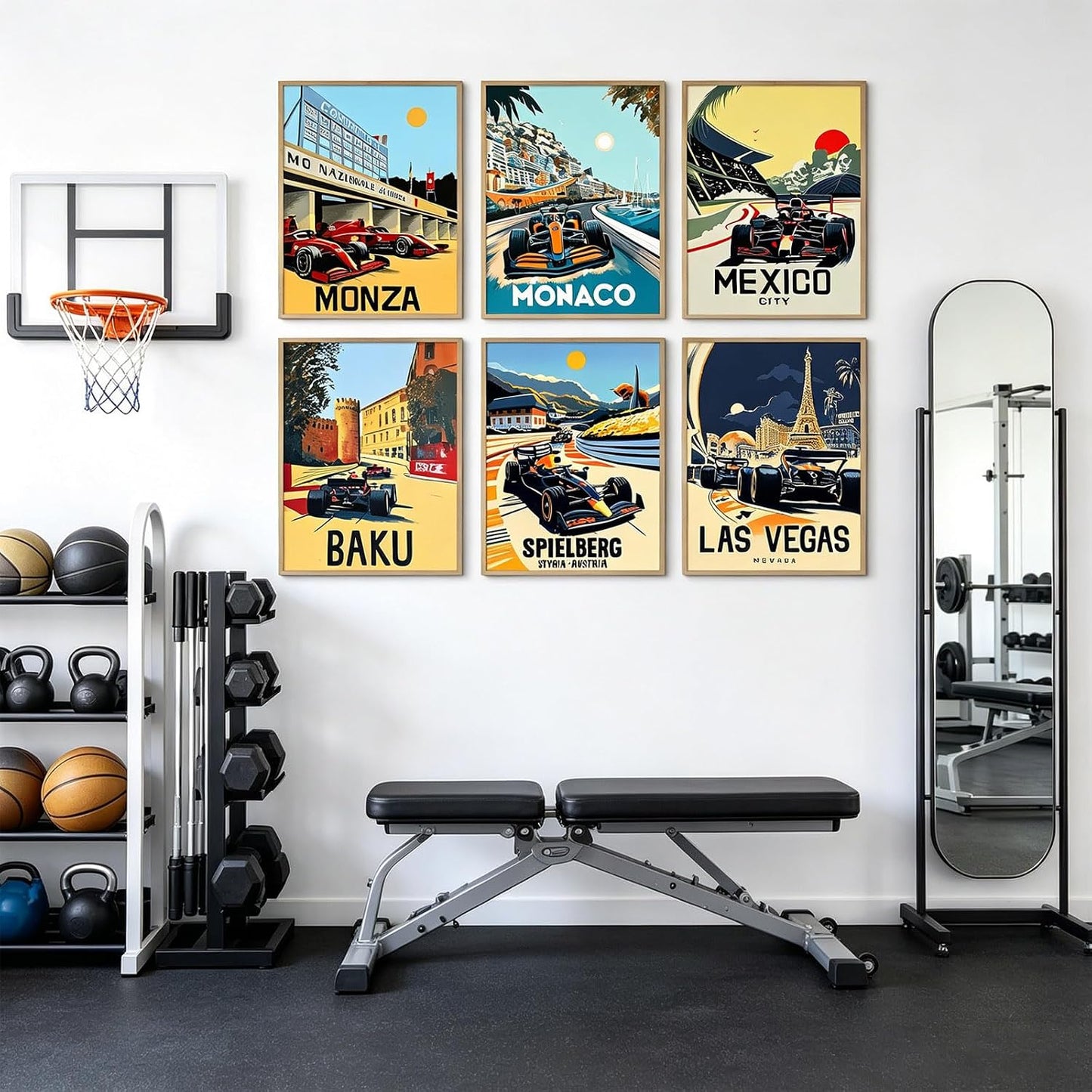 Tocliky F1 Poster Race Car Wall Art F1 Room Canvas Wall Decor Racing Posters Race Car Prints Vintage Racing Aesthetic Pictures Artwork for Boys Men Room Bedroom 8x10 Inch Unframed Set of 6