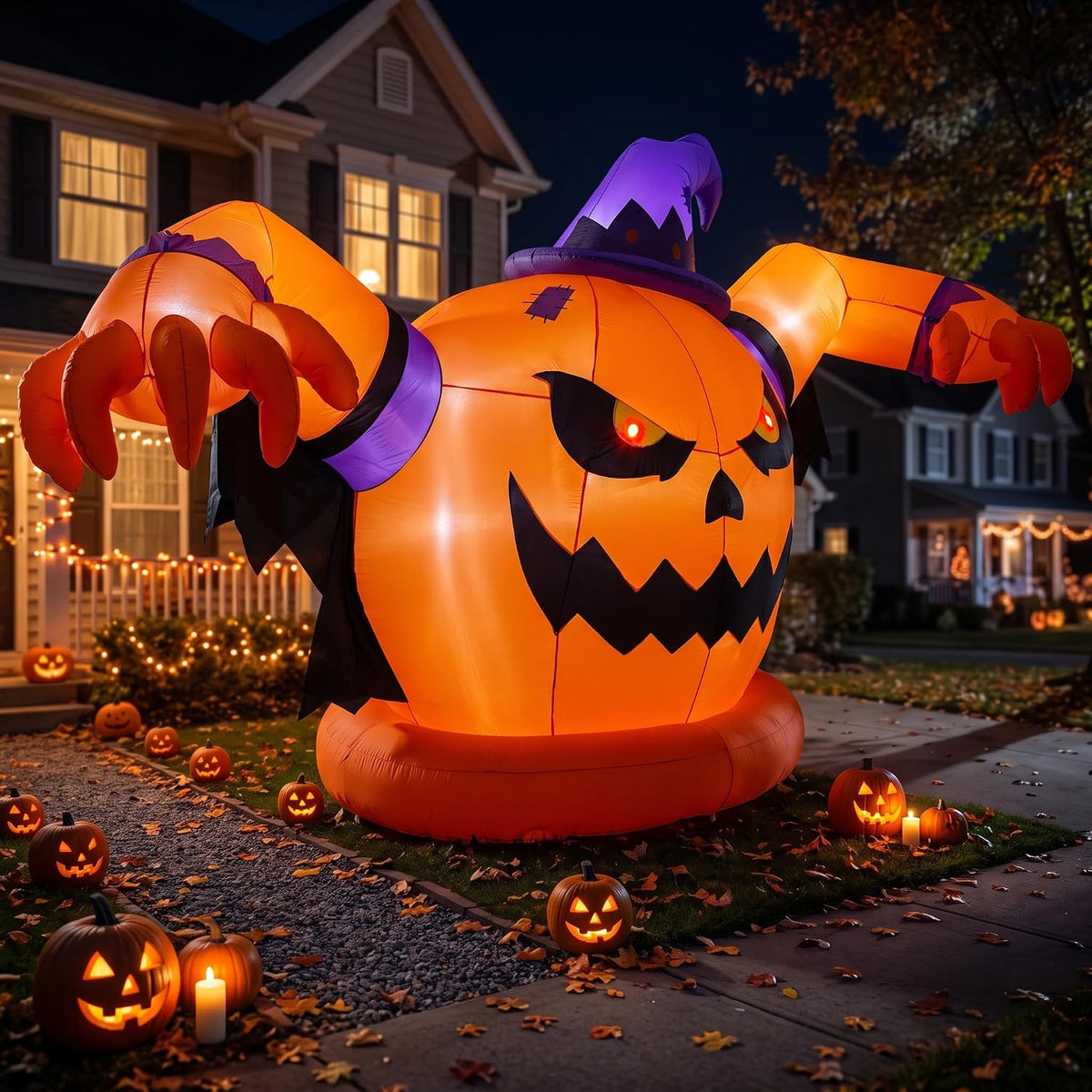 12.2 FT Halloween Inflatables Decorations Outdoor - Giant Pumpkin Blow Ups