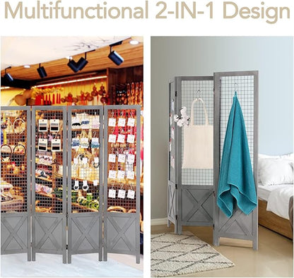 Wnutrees 4 Panel Gridwall Display, Portable Freestanding Display Board - Image 4