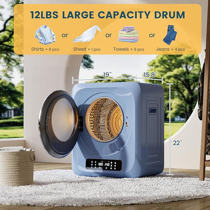 Zynkez 12Lbs Portable Clothes Dryer, 850W Compact Laundry Dryer - Image 2