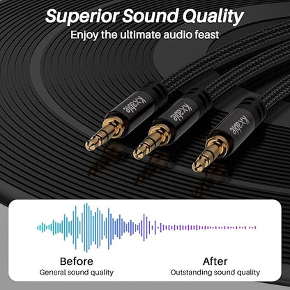 Kxable 1/8 Inch TRS Stereo Y Splitter Cable 4FT, 3.5mm Male to 2-Male - Image 6