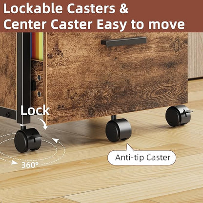 GYIIYUO 2 Wood Drawer Lockable File Cabinet - Image 8