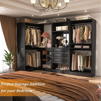 Unikito Closet System with Drawers，86”Modular Corner Closet Organizer System - Image 4